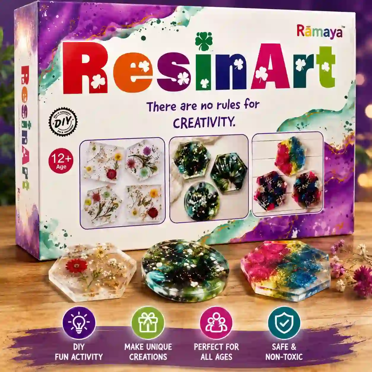 DIY Resin Art Kit with Epoxy Resin Silicone Moulds Dried Flowers and Craft Accessories for Creative Projects