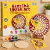 Ganesha Lippan Art DIY Kit Wooden Mandala Painting Craft Set with Mirrors Paints and Stand