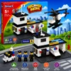 Highway Patrol Building Blocks Set 260 Pieces Police Station Helicopter Construction Toy for Kids 5 Plus