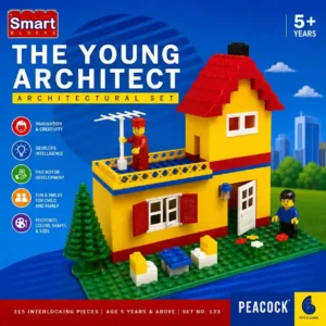 The Young Architect Building Blocks Set 315 Pieces House Construction Toy with Figures for Kids 5 Plus