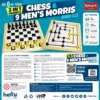 2 in 1 Magnetic Chess and 9 Mens Morris Jumbo Size Board Game with Magnetic Pieces for Kids and Adults