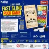 3-in-1 Fast Sling Puck Wooden Board Game with Ludo and Snakes & Ladders for Kids and Family, Includes Pucks, Dice and Game Tokens